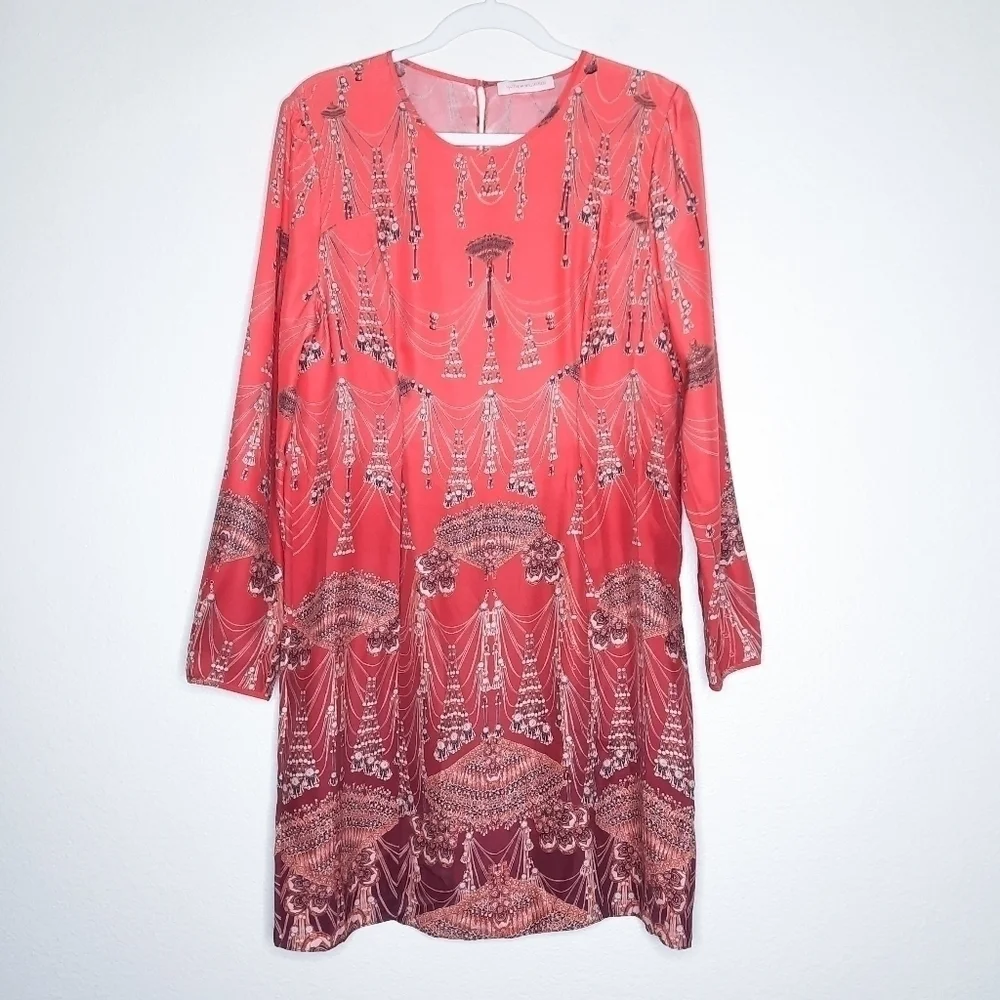 Matthew Williamson Red Silk Chandelier Print Dress 14